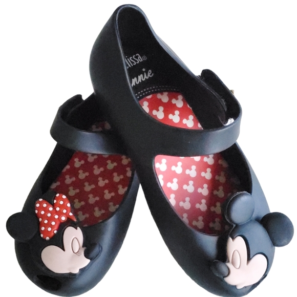 Mini Melissa Other - Mini Melissa Ultragirl Disney Minnie Mouse Slip On Shoe Black Girls Size 9